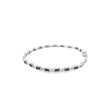 Brazalete en oro blanco de 14K con 2.31 ct en diamantes y zafiros