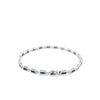 Brazalete en oro blanco de 14K con 2.31 ct en diamantes y zafiros