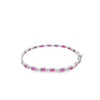 Brazalete en oro blanco de 14K con 2.37 ct de diamantes y rubíes