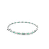 Brazalete en oro blanco de 14K con 1.80 ct de diamantes y esmeraldas