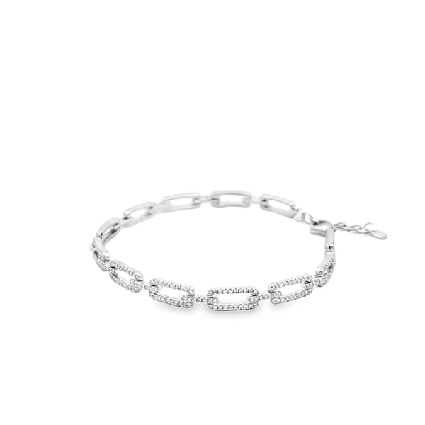 Brazalete en oro blanco de 14K con 0.97 ct en diamantes