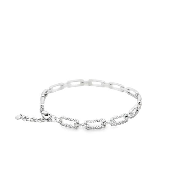 Brazalete en oro blanco de 14K con 0.97 ct en diamantes