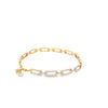 Brazalete en oro amarillo de 14K con 0.98 ct de diamantes