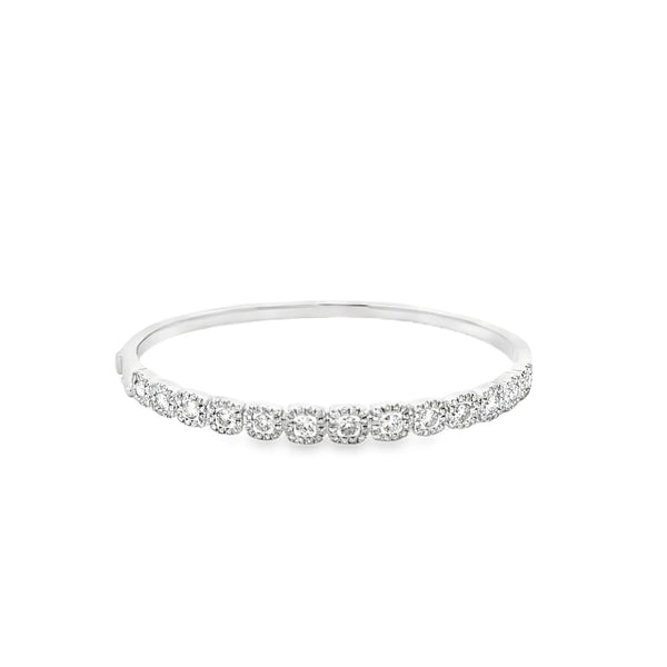 Brazalete en oro blanco de 14K con 1.57 ct en diamantes
