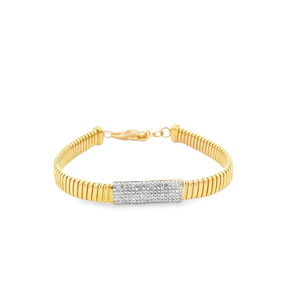 Brazalete en oro amarillo de 14K con 0.32 ct en diamantes