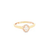 Anillo solitario en oro amarillo de 14K con diamante ovalado de 0.37 ct