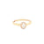 Anillo solitario en oro amarillo de 14K con diamante ovalado de 0.37 ct