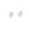 Aretes en oro amarillo de 14K con diamantes ovalados de 0.74 ct