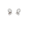 Aretes en oro blanco de 14K con diamantes ovalados de 0.74 ct
