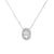 Dije con cadena en oro blanco de 14K con diamante ovalado de 0.50 ct