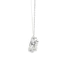 Dije con cadena en oro blanco de 14K con diamante ovalado de 0.50 ct