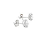 Aretes en oro blanco de 14K con diamantes ovalados de 0.90 ct