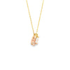 Dije con cadena en oro amarillo de 14K con diamante ovalado de 0.37 ct