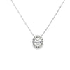 Dije con cadena en oro blanco de 14K con diamante ovalado de 0.37 ct