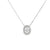 Dije con cadena en oro blanco de 14K con diamante ovalado de 0.37 ct