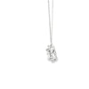 Dije con cadena en oro blanco de 14K con diamante ovalado de 0.37 ct