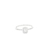 Anillo solitario en oro blanco de 14K con diamante en corte esmeralda entre 0.17 y 0.32 ct