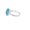 Anillo femenino en oro blanco de 14K con diamante de 0.09 ct, diseño elegante