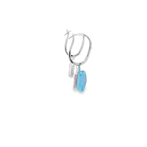 Aretes femeninos en oro blanco de 14K con diamantes de 0.07 ct, elegancia clásica