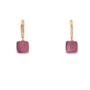 Aretes femeninos en oro de 14K con diamantes de 0.07 ct, estilo refinado