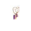 Aretes femeninos en oro de 14K con diamantes de 0.07 ct, estilo refinado