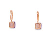 Aretes femeninos en oro de 14K con diamantes de 0.07 ct, estilo refinado