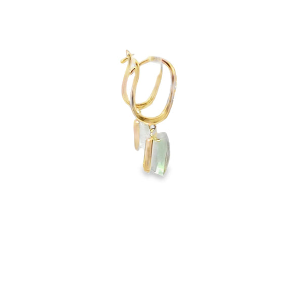 Aretes de oro amarillo de 14K con diamantes de 0.07 ct, elegancia sutil