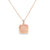 Dije de oro de 14K con diamante de 0.02 ct y piedra PQP, estilo vibrante