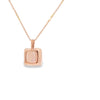 Dije de oro de 14K con diamante de 0.02 ct y piedra PQP, estilo vibrante