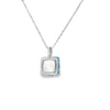Dije en oro blanco de 14K con diamante de 0.02 ct, estilo vibrante