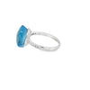 Anillo de oro blanco de 14K para dama con diamante de 0.07 ct, estilo moderno