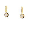 Aretes en oro amarillo de 14K con diamantes de 0.07 ct, diseño refinado