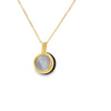 Dije en oro amarillo de 14K con diamante de 0.02 ct, diseño refinado