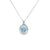Dije en oro blanco de 14K con diamante de 0.02 ct, diseño refinado