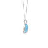 Dije en oro blanco de 14K con diamante de 0.02 ct, diseño refinado