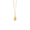 Dije de oro amarillo de 14K con diamante de 0.02 ct, elegancia sutil