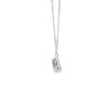 Dije de oro blanco de 14K con diamante de 0.02 ct, elegancia sutil