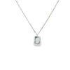 Dije de oro blanco de 14K con diamante de 0.02 ct, elegancia sutil