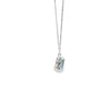 Dije de oro blanco de 14K con diamante de 0.02 ct, elegancia sutil