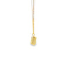 Dije con cadena en oro amarillo de 14K con diamante de 0.02 ct, estilo clásico