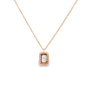 Dije en oro de 14K con diamante de 0.02 ct, estilo refinado
