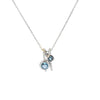 Dije en oro blanco de 14K con diamante de 0.05 ct, diseño encantador