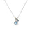 Dije en oro blanco de 14K con diamante de 0.05 ct, diseño encantador
