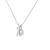 Dije en oro blanco de 14K con diamante de 0.05 ct, diseño encantador