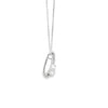 Dije en oro blanco de 14K con diamante de 0.05 ct, diseño encantador