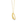 Dije en oro amarillo de 14K con diamante de 0.05 ct y piedra de 0.70 ct, diseño vibrante