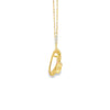 Dije en oro amarillo de 14K con diamante de 0.05 ct y piedra de 0.70 ct, diseño vibrante