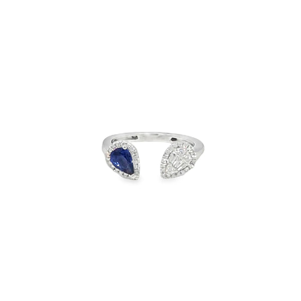 Anillo para dama en oro blanco de 14K con diamante de 0.13 ct, distinción clásica
