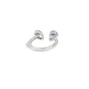 Anillo para dama en oro blanco de 14K con diamante de 0.13 ct, distinción clásica