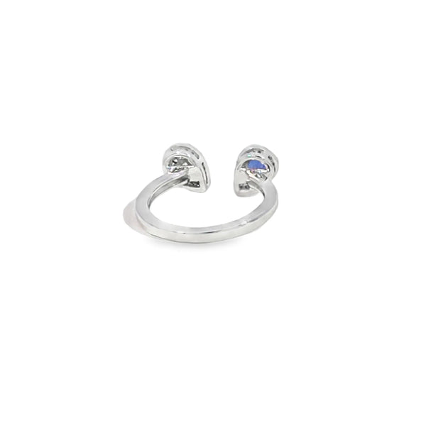 Anillo para dama en oro blanco de 14K con diamante de 0.13 ct, distinción clásica
